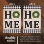 Home Wreath Garden Flag & Stand Set 12x18 Double Sided Burlap
