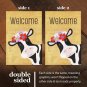 Welcome Cow Garden Flag & Stand Set 12x18 Double Sided Burlap