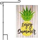Garden Flag Stand & 12x18 Double-Sided Enjoy Summer Pineapple Garden Flag Combo