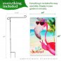 Garden Flag Stand & 12x18 Double-Sided Peace Sign Flamingo Summer Garden Flag Combo