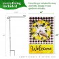 Garden Flag Stand & 12x18 Double-Sided Welcome Bird Fruit Wreath Garden Flag Combo