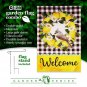 Garden Flag Stand & 12x18 Double-Sided Welcome Bird Fruit Wreath Garden Flag Combo