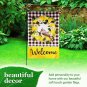 Garden Flag Stand & 12x18 Double-Sided Welcome Bird Fruit Wreath Garden Flag Combo
