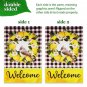 Garden Flag Stand & 12x18 Double-Sided Welcome Bird Fruit Wreath Garden Flag Combo