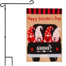 Happy Valentine’s Day Gnome Truck 12x18 Double-Sided Garden Flag & Garden Stand Combo