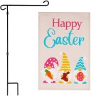 Garden Flag Stand & 12x18 Double-Sided Happy Easter Gnome Garden Flag Combo