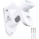 Two Position Fixed Wall Mount Flag Pole Bracket 1 Inch Holder White Aluminum