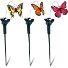 3 Pcs Solar Fluttering Butterfly Garden Stakes Moving Waterproof Outdoor Yard Decor