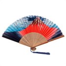 Japanese Folding Hand Fan Bamboo Silk Decorative Portable Handheld Vintage Fan for Women