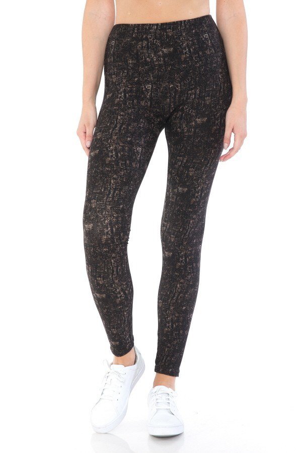 Yoga Style High Waist Multi Print Knit Leggings One Size