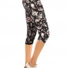 Women’s Paisley Print Capri Leggings One Size Multi Color