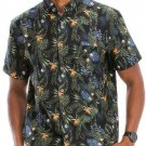 Mens Hawaiian Tropical Print Button Down Shirt Cotton Blend Short Sleeve