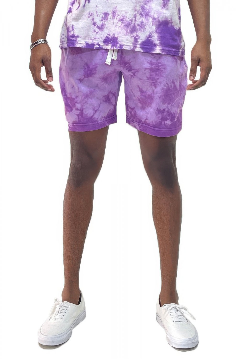 Mens Cotton Crush Tie Dye Shorts Elastic Drawstring Summer Casual Lounge