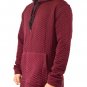 Mens Quilted Pullover Hoodie Longline Kangaroo Pocket Drawstring Sweatshirt