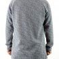 Mens Quilted Black Gray Marled Oversized Sweatshirt Long Sleeve Pullover