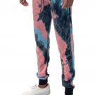 Mens Cotton Tie Dye Sweat Pants French Terry Joggers Drawstring Cuffed
