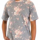 Mens Heathered Floral T Shirt Short Sleeve Crew Neck Casual Top