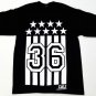 Mens Black White Flag Graphic T-Shirt Heavyweight Cotton
