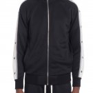 Mens Snap Button Track Jacket Full Zip Athletic