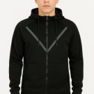 Mens Casual Full Zip Hoodie Sweatshirt Cotton Blend