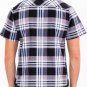 Mens Checkered Two Pocket Shirt Short Sleeve Button Down