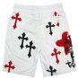 Mens Chrome Cross Skull Sweat Shorts Graphic Streetwear