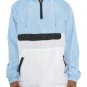 Mens Color Block Anorak Jacket Quarter Zip Pullover Windbreaker