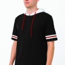 Mens Short Sleeve Hooded T Shirt Athletic Casual Lightweight Top