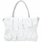 Womens Rhinestone Handle Ruched Shoulder Evening Bag