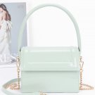 Womens Enamel Top Handle Flap Bag Chain Strap Crossbody Purse