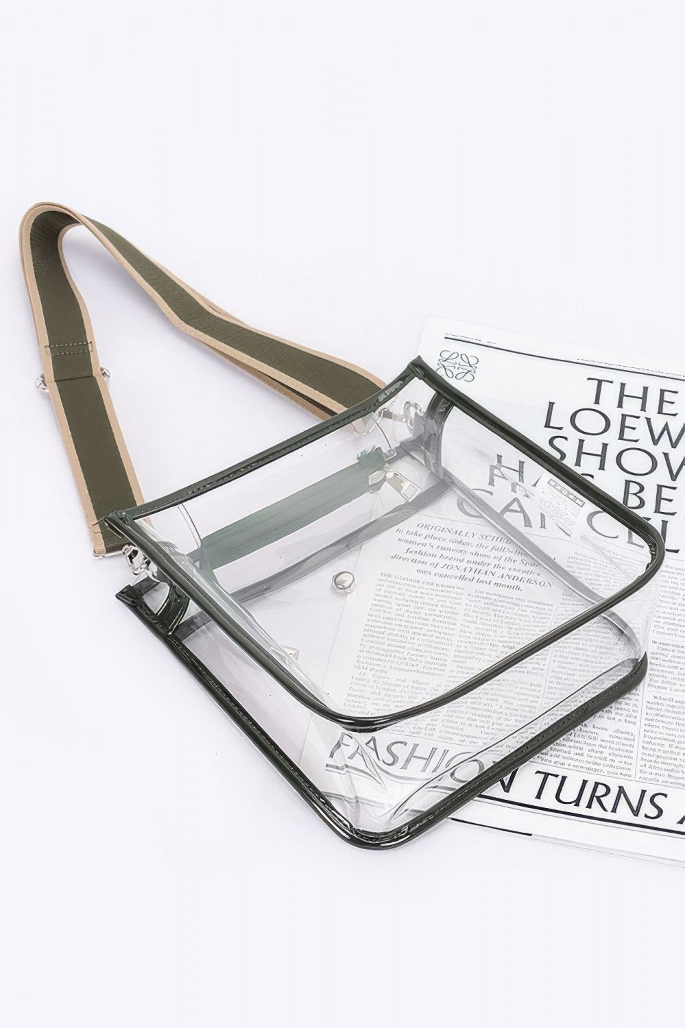 Womens Transparent School Bag Clear PVC Crossbody Shoulder Purse