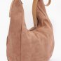 Womens Faux Suede Bindle Shoulder Bag Slouchy Hobo Purse