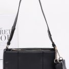 Womens Quilted Faux Leather Shoulder Bag with Airbud Pouch