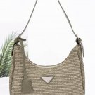 Womens Woven Faux Leather Shoulder Bag