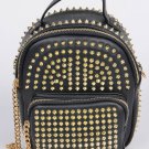 Studded Mini Backpack with Chain Detail