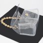 Clear Acrylic Beaded Handle Flap Clutch Bag