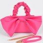 Oversized Bow Top Handle Mini Clutch Bag