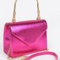 Metallic Flap Top Handle Crossbody Bag