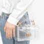 Transparent Pearl Handle Flap Clutch Bag