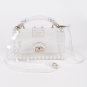 Transparent Pearl Handle Flap Clutch Bag