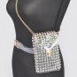 Rhinestone Studded Clear Belt Bag with Chain Strap