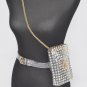 Rhinestone Studded Clear Belt Bag with Chain Strap