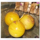 Set of 3 Sphere Candles without scent in wood grain style #3