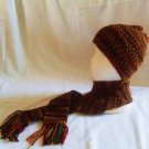Adult Knit Autumn Hat and Scarf Ensemble