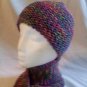 Knit Cotton Candy Hat and Scarf Ensemble