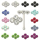 20pcs. Four Jeweled Silver Nose Studs