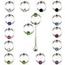 20pcs. Jeweled CBR Silver Nose Studs