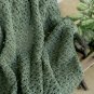 HAND CROCHETED AFGHAN IN  THYME GREEN