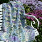 HAND CROCHETED AFGHAN VERIGATED WATERCOLORS
