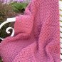 HAND CROCHETED AFGHAN LIGHT RASPBERRY PINK